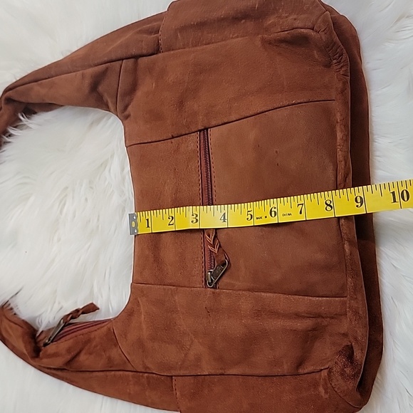 VTG | Emily Ann of Boca Raton Brushed  Suede Leather Hobo Handbag - Picture 11 of 16